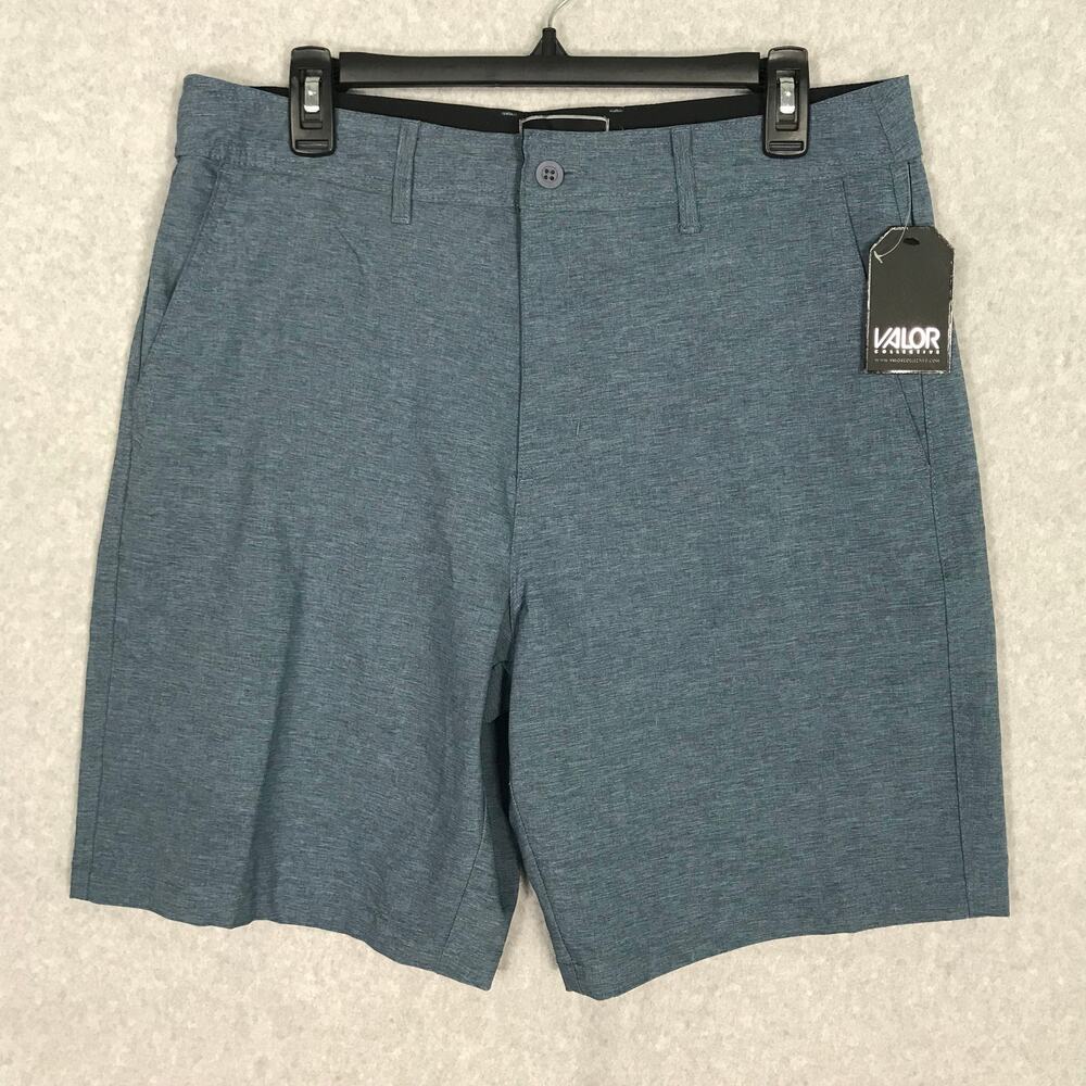 Valor Shorts Size 40 Blue Hybrid Swim Chino Board Surf Trunk‎ Pockets Stretch